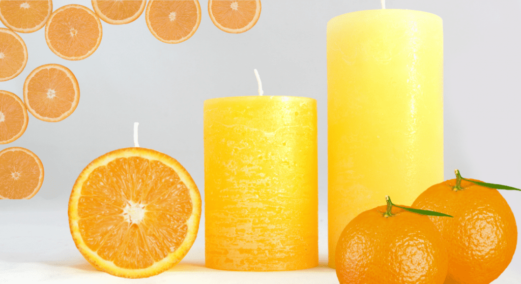 naranjas y velas amarillas felicidad