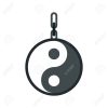 Yin yang amulet icon, flat style Yin yang amulet icon, flat style